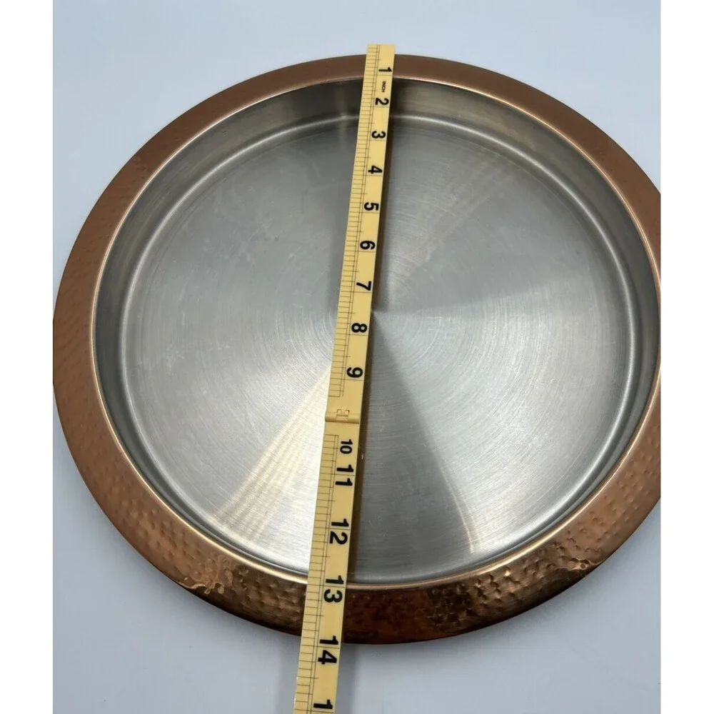 Godinger Silver Art Co. 14” Copper Hammered Platter Serving Tray